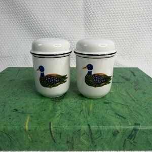 Villeroy & Boch Naïf Design Farmhouse Ceramic Duck Rooster Salt Pepper ShakerS